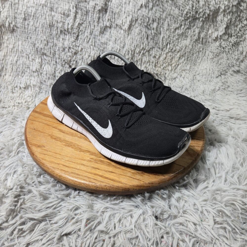 Nike Free Flyknit Breathable Black Athletic Running Low Top Sneaker Size 12.5